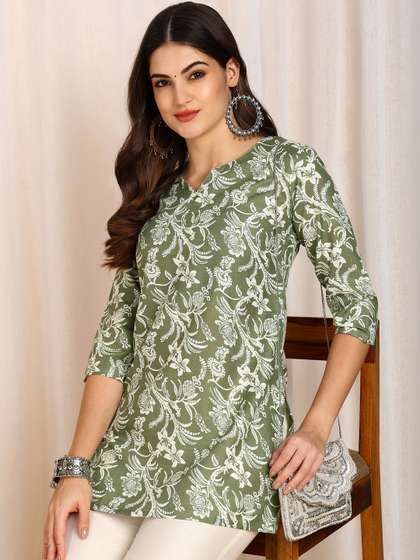 EVANORA Floral Printed Kurti