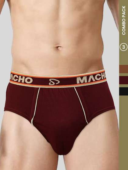 MACHO Pack Of 3
                        Cotton Basic Briefs