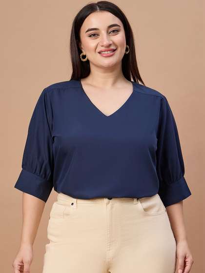 Style Quotient Plus
                        Size Women Short Sleeve Solid Top