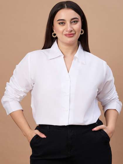 Style Quotient Plus
                        Size Women White Formal Shirt