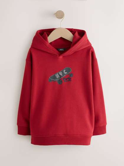 NEXT Boys Print &
                    Embroidered Hooded Sweatshirt