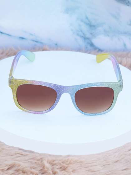 DukieKooky Unisex Kids
                    Brown Lens & Purple Wayfarer Sunglasses with