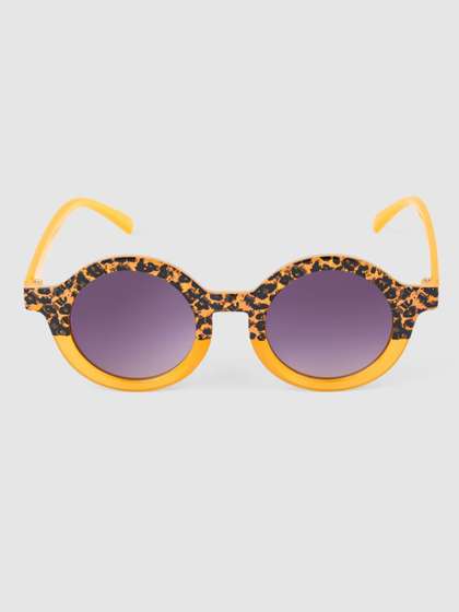 DukieKooky Unisex Kids
                    Black Lens & Yellow Round Sunglasses with