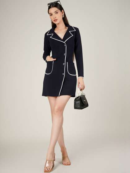 WOWNOON Notched
                        Lapel Double-Breasted Blazers
