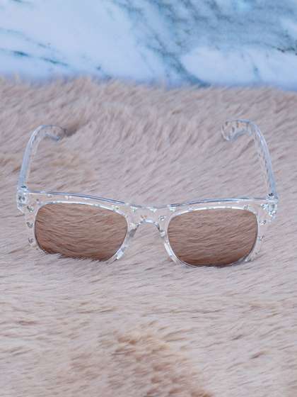 DukieKooky Unisex Kids
                    Brown Lens & Gunmetal-Toned Wayfarer Sunglasses
                    with