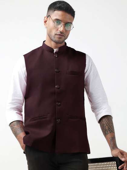 SHOWOFFFF Mandarin
                        Collared Nehru Jackets