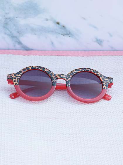 DukieKooky Unisex Kids
                    Black Lens & Red Round Sunglasses with