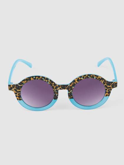 DukieKooky Unisex Kids
                    Black Lens & Blue Round Sunglasses with