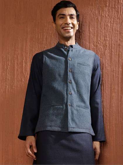 Fabindia Mandarin
                          Collared Nehru Jackets