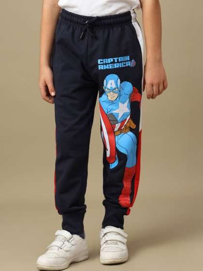 Kids Ville Boys Captain
                    America Printed Cotton Joggers