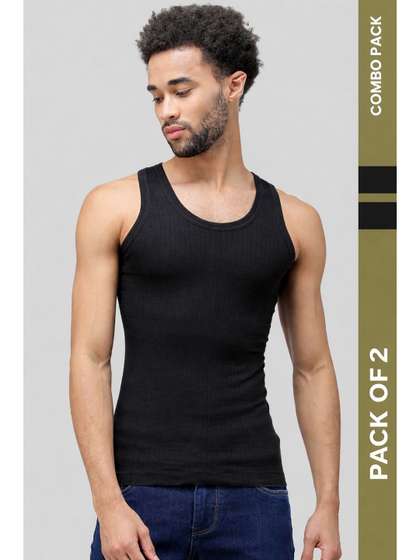 MACHO Pack Of 2 Pure
                      Cotton Round Neck Undershirt