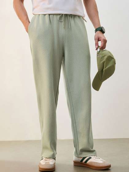 NOBERO Men Pure
                          Cotton Straight Fit Mid-Rise Track Pant