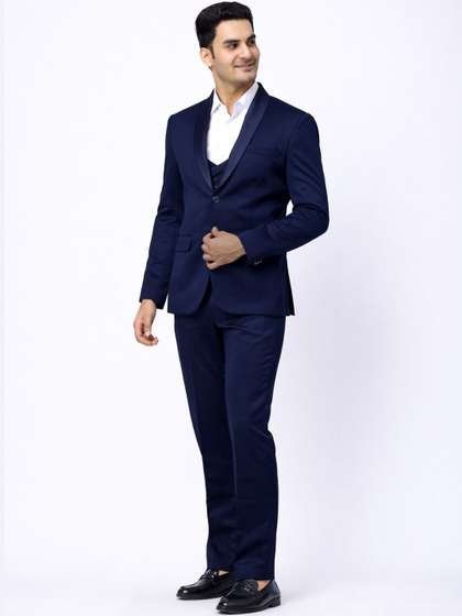 Aesthelia Slim-Fit
                          Single-Breasted Three-Piece Suit