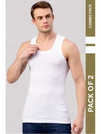 MACHO Sporto Pack of
                        2 Pure Cotton Round Neck Basic Vests