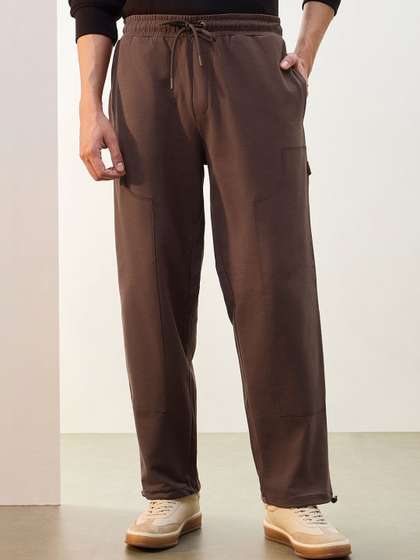 NOBERO Men Pure
                        Cotton Straight-Fit Mid-Rise Track Pant