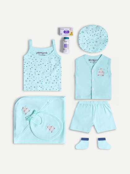 Chuckleberrie Infants
                    Pack Of 8 Printed Pure Cotton Baby Apparel Gift Set