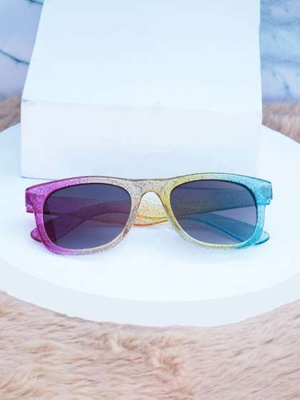 DukieKooky Unisex Kids
                    Black Lens & Yellow Wayfarer Sunglasses with