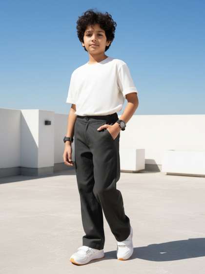 Grit N Groove Boys
                    Mid-Rise Relaxed Trousers