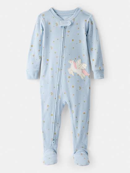 Carter's Baby Girl
                      Unicorn Star Print 100% Cotton Full Sleeve 2-way
                      Zip Sleepsuit