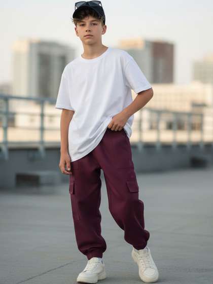 Cutiekins Boys Solid
                      Mid-Rise Regular-Fit Cargo Pants