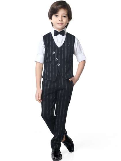 earth conscious Boys
                    Striped Three-Piece Suit