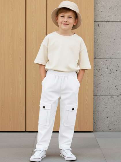 Cutiekins Boys Solid
                    Mid-Rise Regular-Fit Cargo Pants
