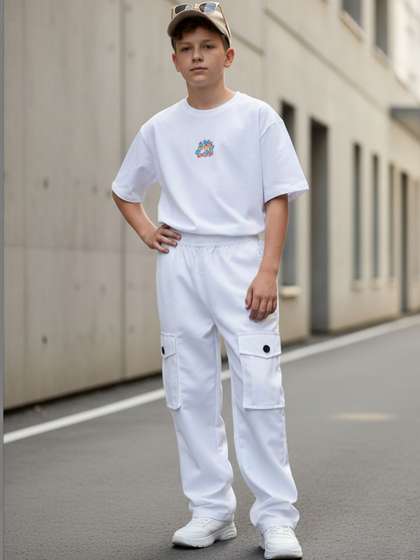Cutiekins Boys Solid
                    Mid-Rise Regular-Fit Cargo Pants