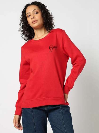 GAP Logo Printed
                        Relaxed-Fit Crew Neck Full Sleeves Sweatshirt