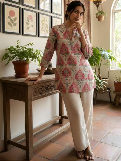 Anouk Mirage Floral
                        Printed Pure Cotton Kurti