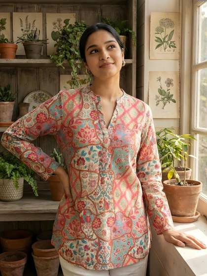Anouk Mirage
                          Floral Printed Pure Cotton Kurti