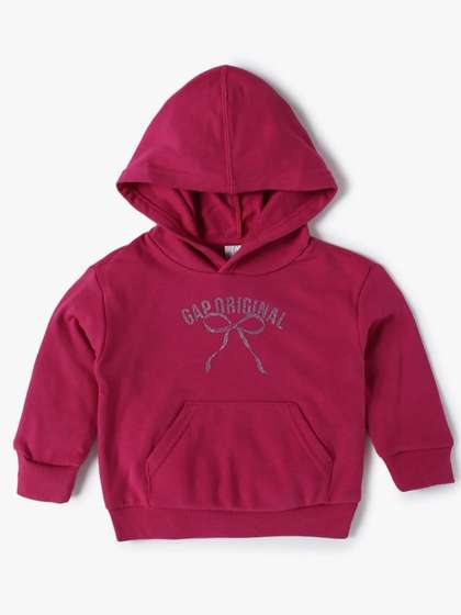 GAP Girls Logo Printed
                    Hooded Full Sleeve Sweatshirt