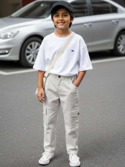 Cutiekins Boys Solid
                    Mid-Rise Regular-Fit Cargo Pants