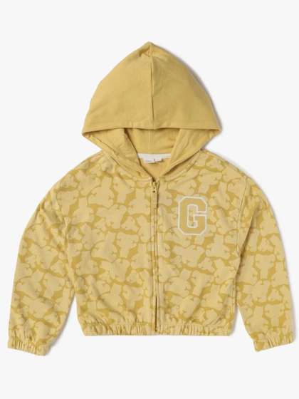 GAP Girls Conversational
                    Printed Hooded Full Sleeves Sweatshirt