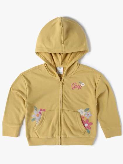 GAP Girls Embroidered
                    Hooded Front-Open Sweatshirts