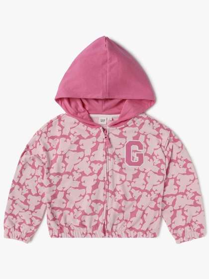 GAP Girls Conversational
                    Printed Hooded Full Sleeves Sweatshirt