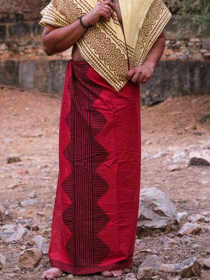 CRYSTAL HEAL Men
                        Printed Cotton Dhoti Dhotis