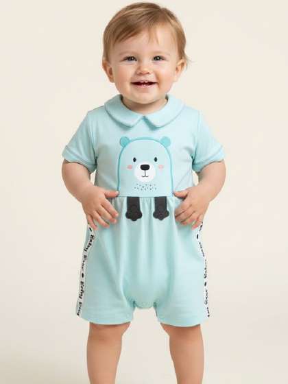 Moms Love Infants Boys
                    Printed Rompers