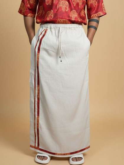 NIRMAL ONLINE
                          Striped Cotton Dhoti