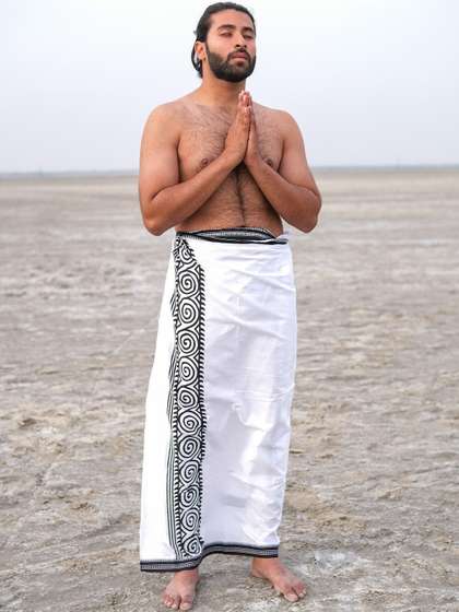 CRYSTAL HEAL Men Solid
                      Cotton Dhoti