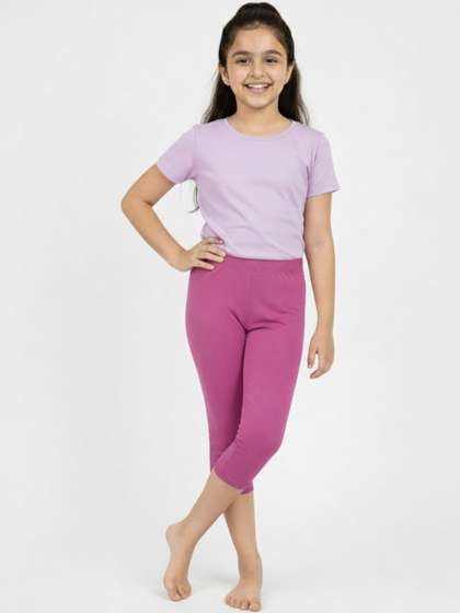 Charm n Cherish Girls
                      Mid-Rise Three-Fourth Length Leggings