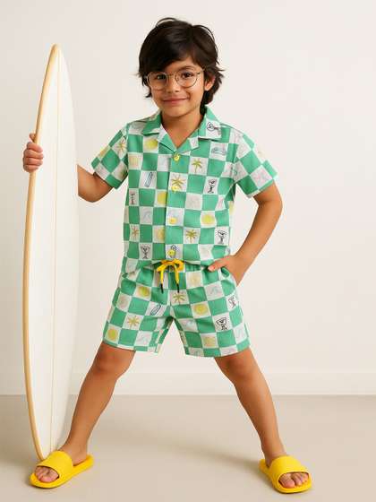 TALES & STORIES Boys
                    Printed Shirt & Shorts Clothing Set
