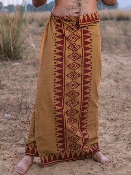CRYSTAL HEAL Cakora
                        Men Printed Dhoti