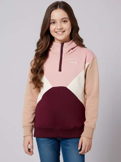 Alan Jones Girls
                    Colourblocked Hooded Sweatshirt