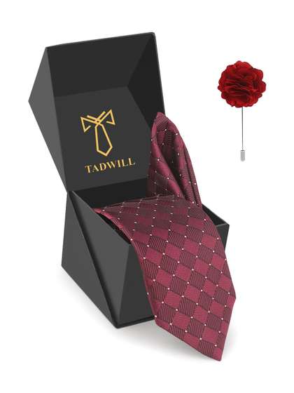 TADWILL Men Accessory
                    Gift Set Of Tie With Lapel Pin & Pocket Square
