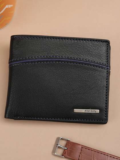 Allen Solly Men Abstract
                    Textured Leather Two Fold Wallet