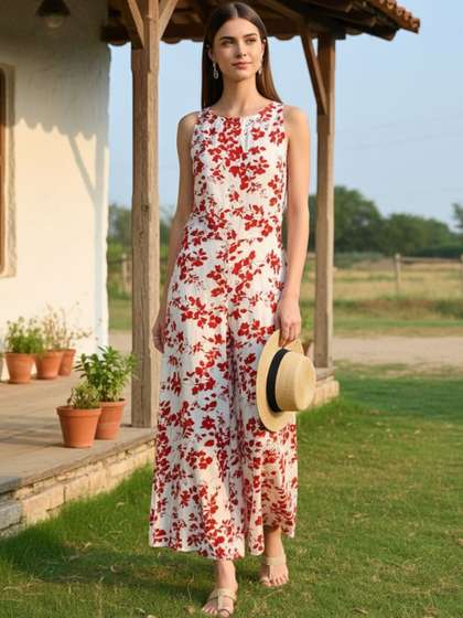 Sera Women Floral
                        Printed Basic Jumpsuit
