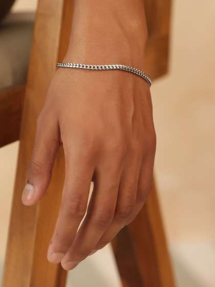 MILLER Men
                      Silver-Plated Link Bracelet