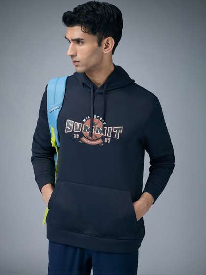 Technosport Men
                        Printed Hooded Sweatshirt