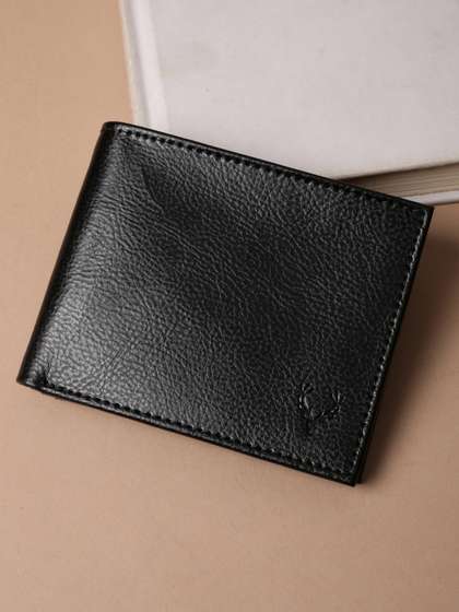 Allen Solly Men Abstract
                    Textured Leather Two Fold Wallet