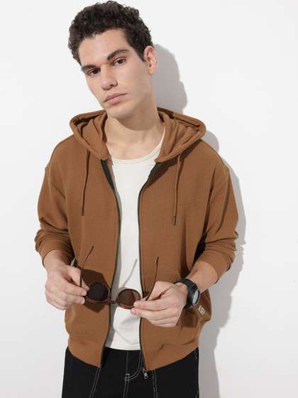 The Roadster Life
                          Co. Textured Relaxed Fit Hooded Sweatshirt